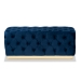 Baxton Studio Corrine Glam and Luxe Navy Blue Velvet Fabric Upholstered and Gold PU Leather Ottoman - WS-4228-Navy Blue Velvet/Gold-Otto