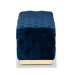 Baxton Studio Corrine Glam and Luxe Navy Blue Velvet Fabric Upholstered and Gold PU Leather Ottoman - WS-4228-Navy Blue Velvet/Gold-Otto