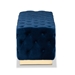 Baxton Studio Corrine Glam and Luxe Navy Blue Velvet Fabric Upholstered and Gold PU Leather Ottoman - WS-4228-Navy Blue Velvet/Gold-Otto