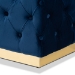 Baxton Studio Corrine Glam and Luxe Navy Blue Velvet Fabric Upholstered and Gold PU Leather Ottoman - WS-4228-Navy Blue Velvet/Gold-Otto