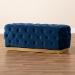 Baxton Studio Corrine Glam and Luxe Navy Blue Velvet Fabric Upholstered and Gold PU Leather Ottoman - WS-4228-Navy Blue Velvet/Gold-Otto