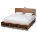 Baxton Studio Tamsin Modern Transitional Ash Walnut Brown Finished Wood King Size 4-Drawer Platform Storage Bed with Built-In Shelves - Tamsin-Ash Walnut-King