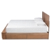 Baxton Studio Tamsin Modern Transitional Ash Walnut Brown Finished Wood King Size 4-Drawer Platform Storage Bed with Built-In Shelves - Tamsin-Ash Walnut-King