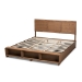 Baxton Studio Tamsin Modern Transitional Ash Walnut Brown Finished Wood King Size 4-Drawer Platform Storage Bed with Built-In Shelves - Tamsin-Ash Walnut-King