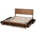 Baxton Studio Tamsin Modern Transitional Ash Walnut Brown Finished Wood King Size 4-Drawer Platform Storage Bed with Built-In Shelves - Tamsin-Ash Walnut-King