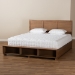 Baxton Studio Alba Modern Transitional Ash Walnut Brown Finished Wood King Size 4-Drawer Platform Storage Bed with Built-In Shelves - Alba-Ash Walnut-King