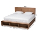 Baxton Studio Alba Modern Transitional Ash Walnut Brown Finished Wood King Size 4-Drawer Platform Storage Bed with Built-In Shelves - Alba-Ash Walnut-King