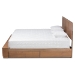 Baxton Studio Alba Modern Transitional Ash Walnut Brown Finished Wood King Size 4-Drawer Platform Storage Bed with Built-In Shelves - Alba-Ash Walnut-King