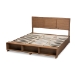 Baxton Studio Alba Modern Transitional Ash Walnut Brown Finished Wood King Size 4-Drawer Platform Storage Bed with Built-In Shelves - Alba-Ash Walnut-King