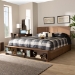 Baxton Studio Alba Modern Transitional Ash Walnut Brown Finished Wood King Size 4-Drawer Platform Storage Bed with Built-In Shelves - Alba-Ash Walnut-King