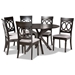 Baxton Studio Jessie Modern and Contemporary Grey Fabric Upholstered and Dark Brown Finished Wood 7-Piece Dining Set