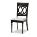 Baxton Studio Jessie Modern and Contemporary Grey Fabric Upholstered and Dark Brown Finished Wood 7-Piece Dining Set - Jessie-Grey/Dark Brown-7PC Dining Set