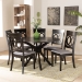 Baxton Studio Jessie Modern and Contemporary Grey Fabric Upholstered and Dark Brown Finished Wood 7-Piece Dining Set - Jessie-Grey/Dark Brown-7PC Dining Set