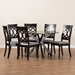 Baxton Studio Jessie Modern and Contemporary Grey Fabric Upholstered and Dark Brown Finished Wood 7-Piece Dining Set - Jessie-Grey/Dark Brown-7PC Dining Set