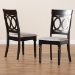 Baxton Studio Lucie Modern and Contemporary Grey Fabric Upholstered and Espresso Brown Finished Wood 2-Piece Dining Chair Set - RH333C-Grey/Dark Brown-DC-2PK