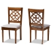 Baxton Studio Renaud Modern and Contemporary Grey Fabric Upholstered and Walnut Brown Finished Wood 2-Piece Dining Chair Set