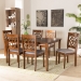 Baxton Studio Renaud Modern and Contemporary Grey Fabric Upholstered and Walnut Brown Finished Wood 7-Piece Dining Set - RH332C-Grey/Walnut-DC-7PC Dining Set