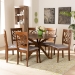 Baxton Studio Sadie Modern and Contemporary Grey Fabric Upholstered and Walnut Brown Finished Wood 7-Piece Dining Set - Sadie-Grey/Walnut-7PC Dining Set