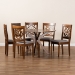 Baxton Studio Sadie Modern and Contemporary Grey Fabric Upholstered and Walnut Brown Finished Wood 7-Piece Dining Set - Sadie-Grey/Walnut-7PC Dining Set
