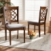 Baxton Studio Renaud Modern and Contemporary Grey Fabric Upholstered and Walnut Brown Finished Wood 2-Piece Dining Chair Set - RH332C-Grey/Walnut-DC-2PK