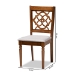 Baxton Studio Renaud Modern and Contemporary Grey Fabric Upholstered and Walnut Brown Finished Wood 2-Piece Dining Chair Set - RH332C-Grey/Walnut-DC-2PK