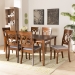 Baxton Studio Lucie Modern and Contemporary Grey Fabric Upholstered and Walnut Brown Finished Wood 7-Piece Dining Set - RH333C-Grey/Walnut-DC-7PC Dining Set