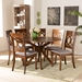 Baxton Studio Jessie Modern and Contemporary Grey Fabric Upholstered and Walnut Brown Finished Wood 7-Piece Dining Set - Jessie-Grey/Walnut-7PC Dining Set