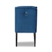 Baxton Studio Lamont Modern Contemporary Transitional Navy Blue Velvet Fabric Upholstered and Dark Brown Finished Wood Wingback Dining Chair - WS-W158-Navy Blue Velvet/Espresso-DC
