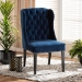 Baxton Studio Lamont Modern Contemporary Transitional Navy Blue Velvet Fabric Upholstered and Dark Brown Finished Wood Wingback Dining Chair - WS-W158-Navy Blue Velvet/Espresso-DC
