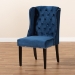 Baxton Studio Lamont Modern Contemporary Transitional Navy Blue Velvet Fabric Upholstered and Dark Brown Finished Wood Wingback Dining Chair - WS-W158-Navy Blue Velvet/Espresso-DC