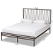Baxton Studio Jeanette Modern and Contemporary Black Bronze Finished Metal Queen Size Platform Bed - TS-Ebba-Black-Queen