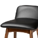 Baxton Studio Darrin Mid-Century Modern Black Faux Leather Upholstered and Walnut Brown Finished Wood 2-Piece Bar Stool Set - Hua-Black/Walnut-BS