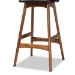Baxton Studio Darrin Mid-Century Modern Black Faux Leather Upholstered and Walnut Brown Finished Wood 2-Piece Bar Stool Set - Hua-Black/Walnut-BS