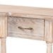 Baxton Studio Hallan Classic and Traditional French Provincial Rustic Whitewashed Oak Brown Finished Wood 3-Drawer Console Table - JY20A075-Natural-Console