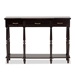 Baxton Studio Hallan Classic and Traditional French Provincial Dark Brown Finished Wood 3-Drawer Console Table - JY20A075-Espresso-Console