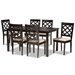 Baxton Studio Ramiro Modern and Contemporary Sand Fabric Upholstered and Dark Brown Finished Wood 7-Piece Dining Set