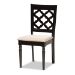 Baxton Studio Ramiro Modern and Contemporary Sand Fabric Upholstered and Dark Brown Finished Wood 7-Piece Dining Set - RH336C-Sand/Dark Brown-7PC Dining Set