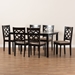 Baxton Studio Ramiro Modern and Contemporary Sand Fabric Upholstered and Dark Brown Finished Wood 7-Piece Dining Set - RH336C-Sand/Dark Brown-7PC Dining Set