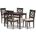 Baxton Studio Ramiro Modern and Contemporary Sand Fabric Upholstered and Dark Brown Finished Wood 5-Piece Dining Set