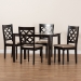 Baxton Studio Ramiro Modern and Contemporary Sand Fabric Upholstered and Dark Brown Finished Wood 5-Piece Dining Set - RH336C-Sand/Dark Brown-5PC Dining Set