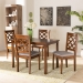 Baxton Studio Ramiro Modern and Contemporary Grey Fabric Upholstered and Walnut Brown Finished Wood 5-Piece Dining Set - RH336C-Grey/Walnut-5PC Dining Set