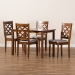 Baxton Studio Ramiro Modern and Contemporary Grey Fabric Upholstered and Walnut Brown Finished Wood 5-Piece Dining Set - RH336C-Grey/Walnut-5PC Dining Set