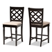 Baxton Studio Ramiro Modern and Contemporary Transitional Sand Fabric Upholstered and Dark Brown Finished Wood 2-Piece Counter Stool Set