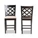 Baxton Studio Ramiro Modern and Contemporary Transitional Sand Fabric Upholstered and Dark Brown Finished Wood 2-Piece Counter Stool Set - RH336P-Sand/Dark Brown-PC