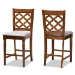 Baxton Studio Ramiro Modern and Contemporary Transitional Grey Fabric Upholstered and Walnut Brown Finished Wood 2-Piece Counter Stool Set