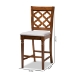 Baxton Studio Ramiro Modern and Contemporary Transitional Grey Fabric Upholstered and Walnut Brown Finished Wood 2-Piece Counter Stool Set - RH336P-Grey/Walnut-PC