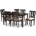 Baxton Studio Fenton Modern and Contemporary Sand Fabric Upholstered and Dark Brown Finished Wood 7-Piece Dining Set