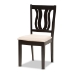 Baxton Studio Fenton Modern and Contemporary Sand Fabric Upholstered and Dark Brown Finished Wood 7-Piece Dining Set - RH338C-Sand/Dark Brown-7PC Dining Set