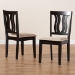 Baxton Studio Fenton Modern and Contemporary Sand Fabric Upholstered and Dark Brown Finished Wood 2-Piece Dining Chair Set - RH338C-Sand/Dark Brown-DC-2PK