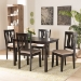 Baxton Studio Fenton Modern and Contemporary Sand Fabric Upholstered and Dark Brown Finished Wood 5-Piece Dining Set - RH338C-Sand/Dark Brown-5PC Dining Set